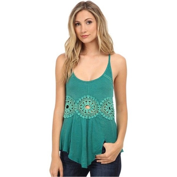 *FREE PEOPLE* Sundial Turquoise Tank Top - Picture 2 of 10